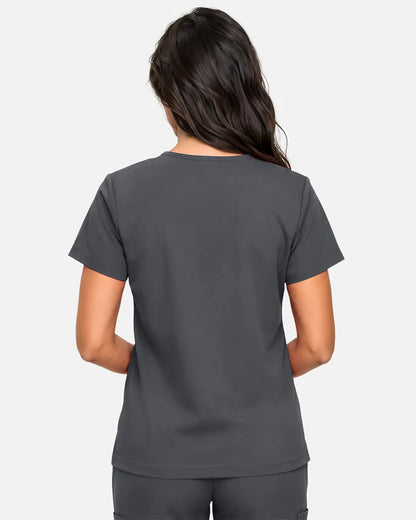 Heather grey Eipnare Women's Classic V-Neck Scrub Top - Stretch Medical Scrubs for Women