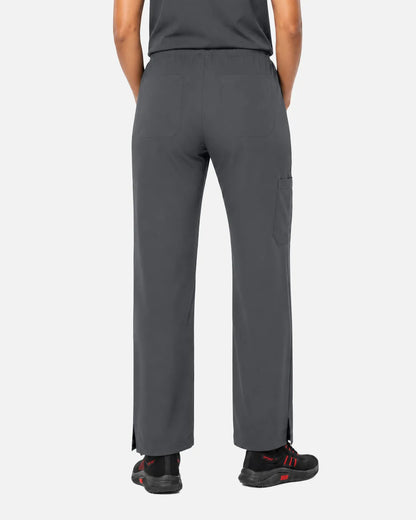 Heather grey Eipnare Women's Woven Straight-Leg Scrub Pants - Stretch Medical Scrubs for Women