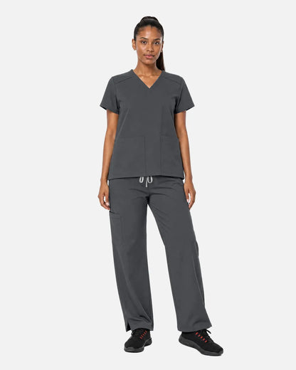 Heather grey Eipnare Women's Woven Straight-Leg Scrub Pants - Stretch Medical Scrubs for Women