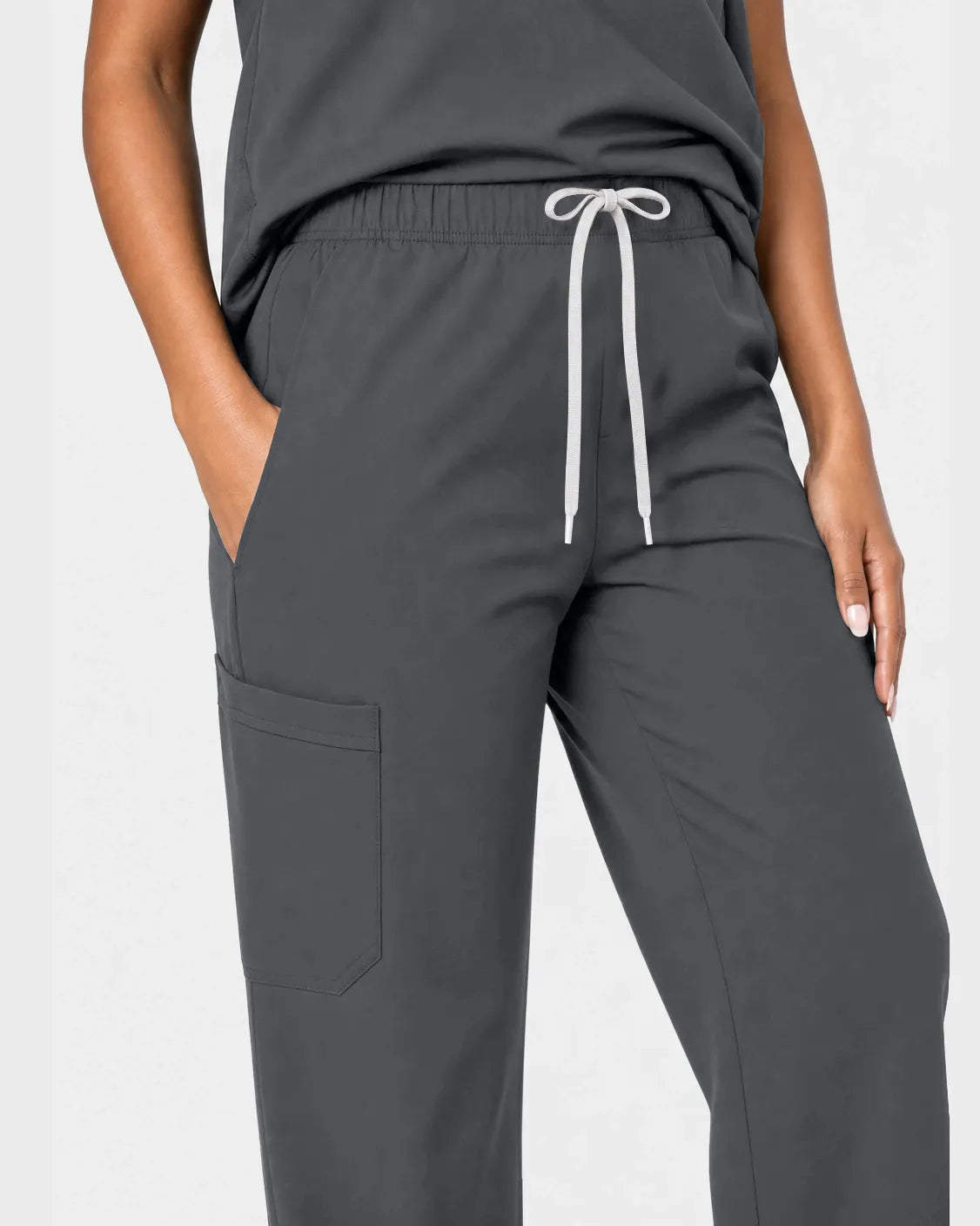 Heather grey Eipnare Women's Woven Straight-Leg Scrub Pants - Stretch Medical Scrubs for Women