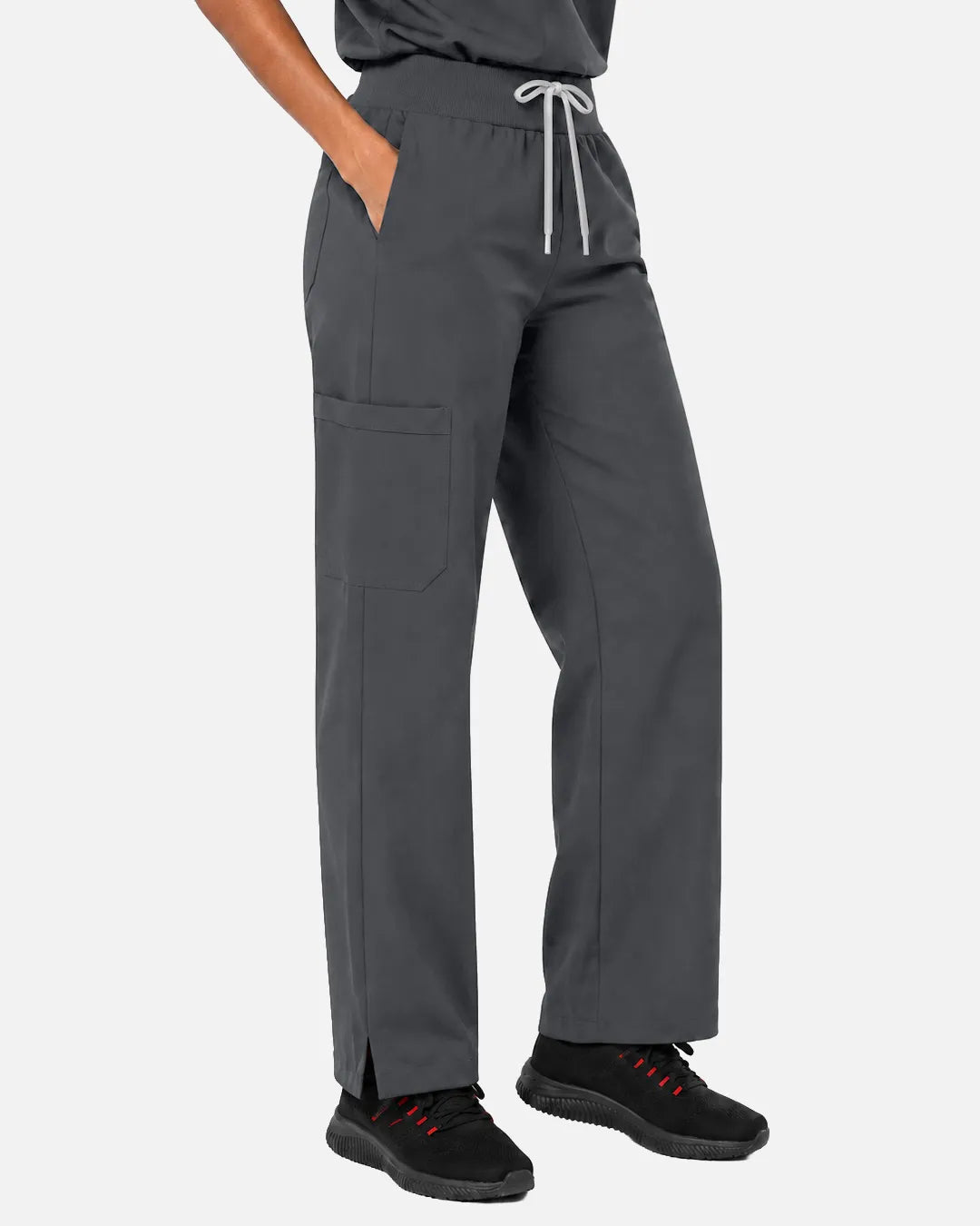 Heather grey Eipnare Women's Woven Straight-Leg Scrub Pants - Stretch Medical Scrubs for Women