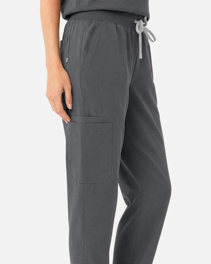 Heather grey Eipnare Women's Tapered Jogger Scrub Pants - Stretch Medical Scrubs for Women