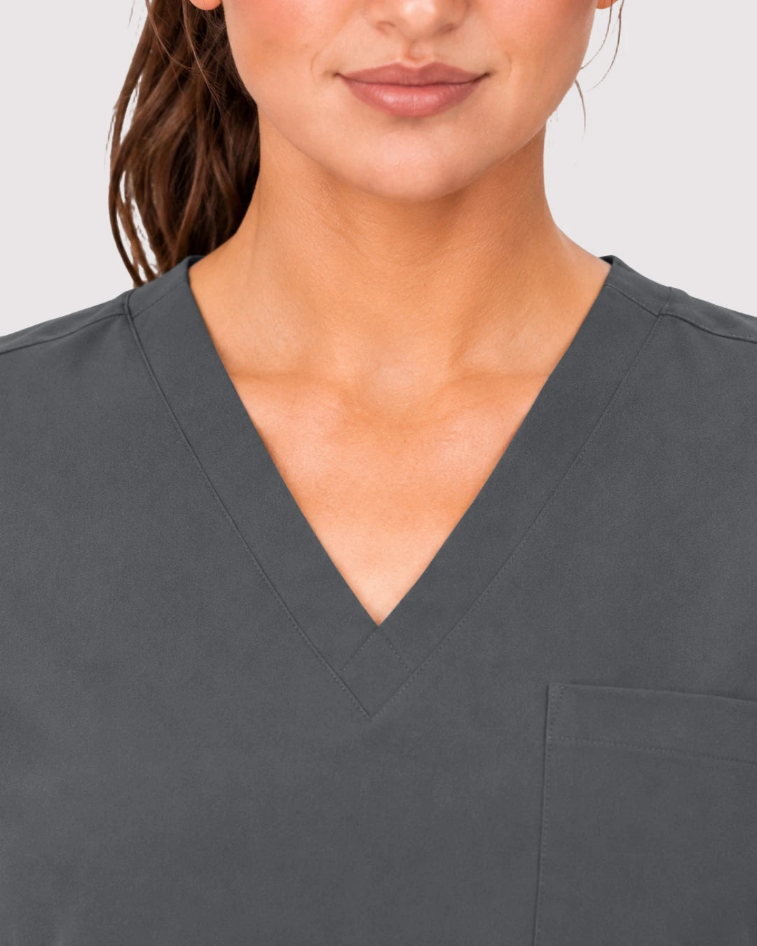 Heather Grey Eipnare Women's 3-Pocket V-Neck Jogger Scrub Set - Stretch Medical Scrubs for Women