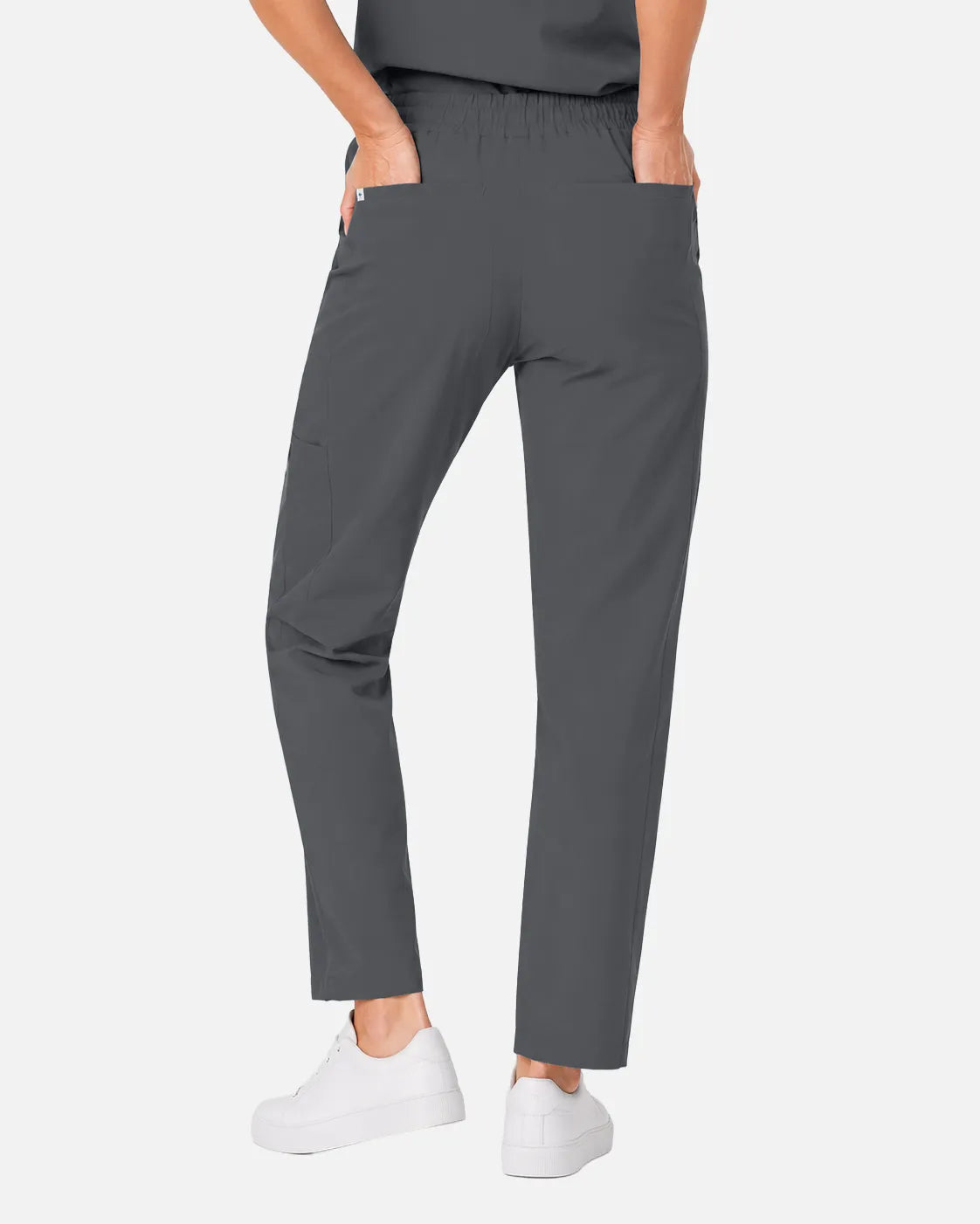 Heather grey Eipnare Women's Slim Fit Tapered Cargo Scrub Pants - Stretch Medical Scrubs for Women