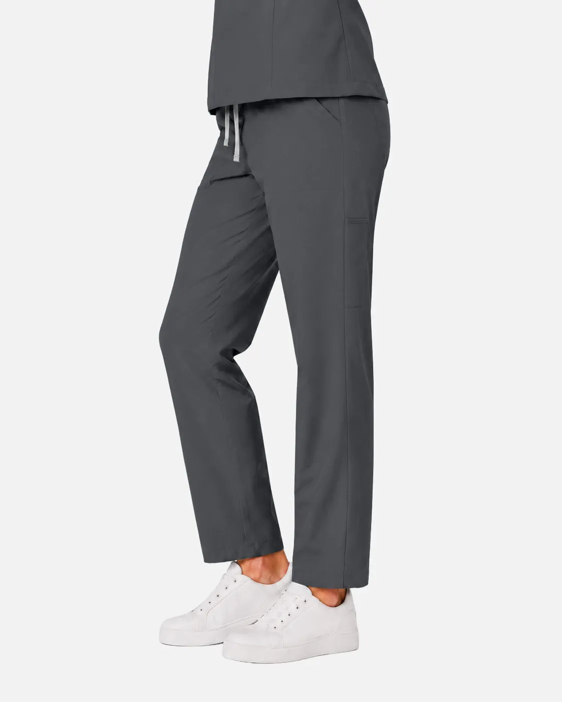 Heather grey Eipnare Women's Slim Fit Tapered Cargo Scrub Pants - Stretch Medical Scrubs for Women