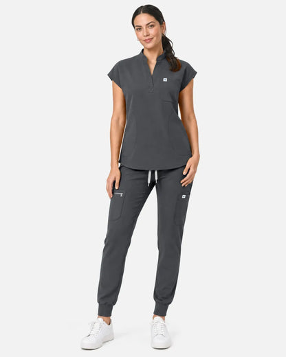 Heather grey Eipnare Women's Soft Stretch Jogger Scrub Pants - Stretch Medical Scrubs for Women