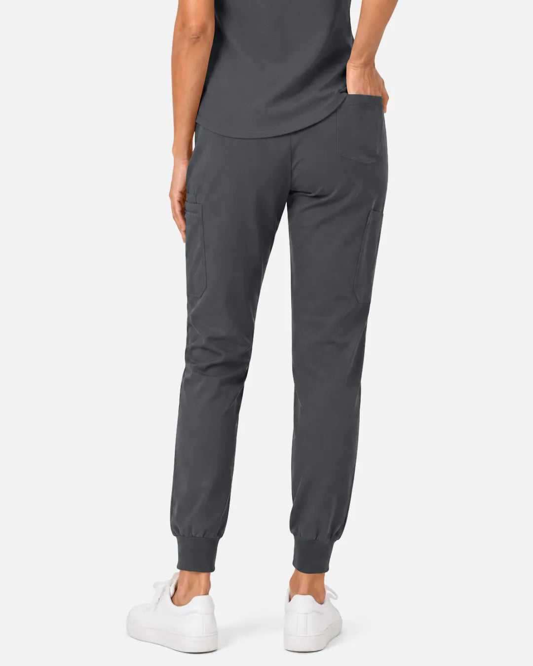 Heather grey Eipnare Women's Soft Stretch Jogger Scrub Pants - Stretch Medical Scrubs for Women