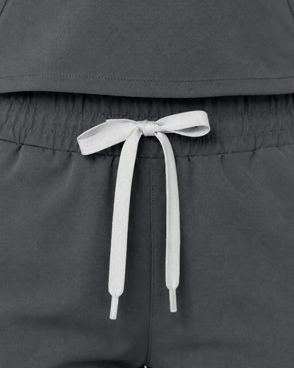 Heather grey Eipnare Women's Cargo Jogger Scrub Pants - Stretch Medical Scrubs for Women