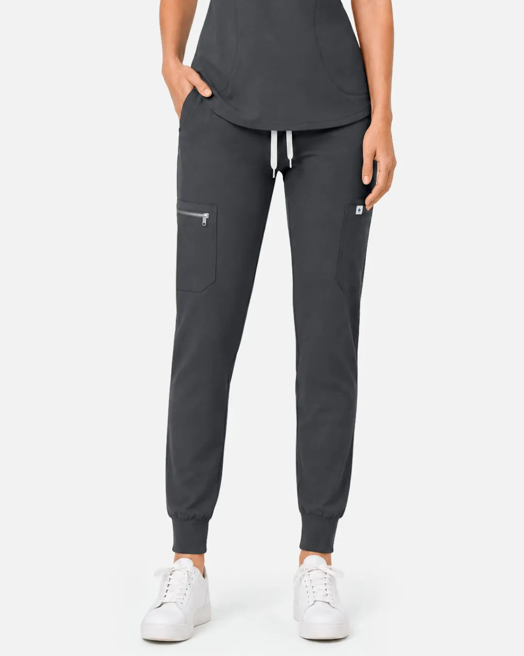 Heather grey Eipnare Women's Soft Stretch Jogger Scrub Pants - Stretch Medical Scrubs for Women