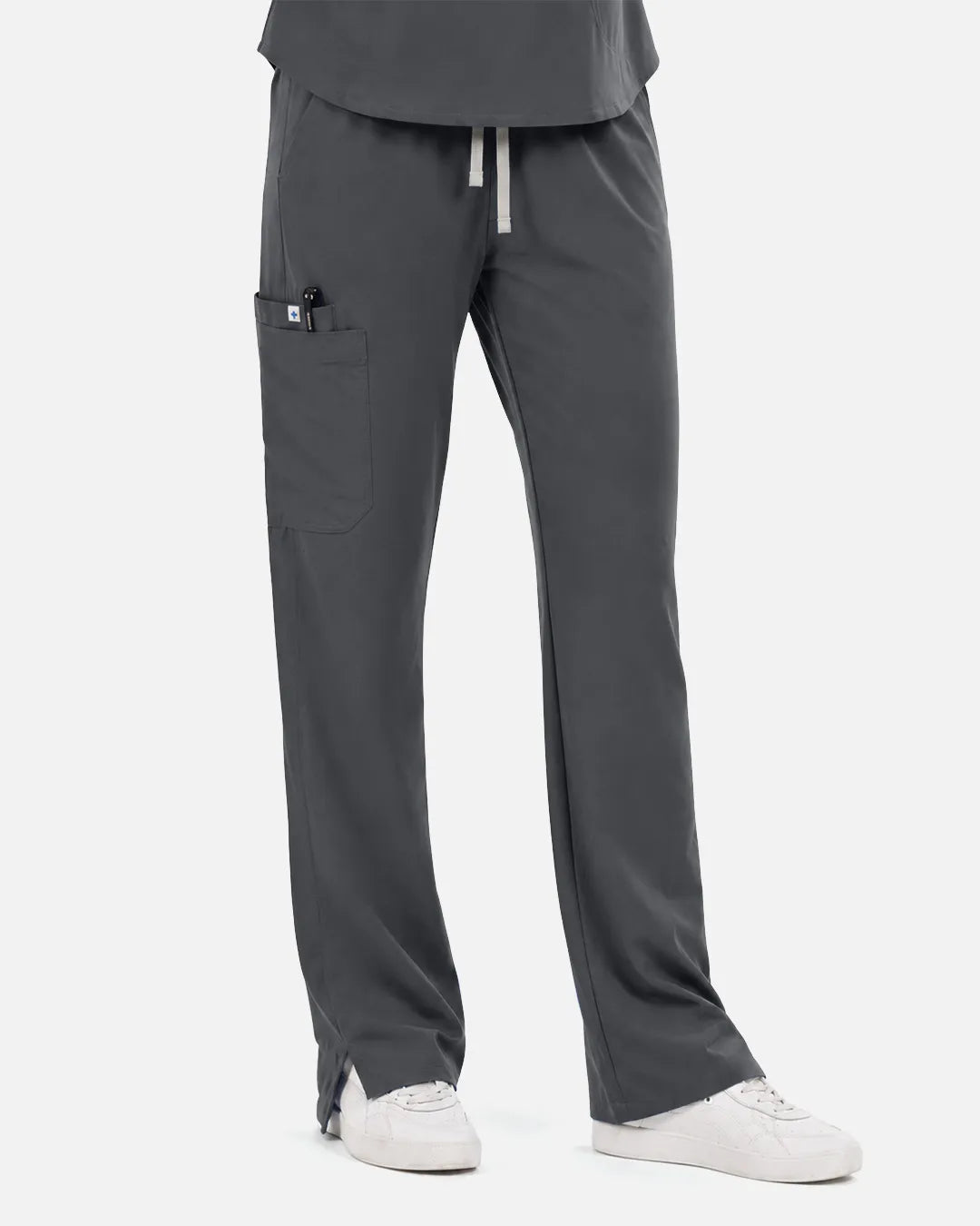 Heather grey Eipnare Women's Straight-Leg Cargo Scrub Pants - Stretch Medical Scrubs for Women