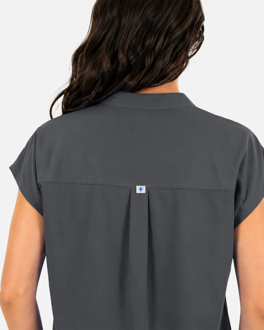 Heather grey Eipnare Women's Sleeveless Mandarin Collar Scrub Top - Stretch Medical Scrubs for Women