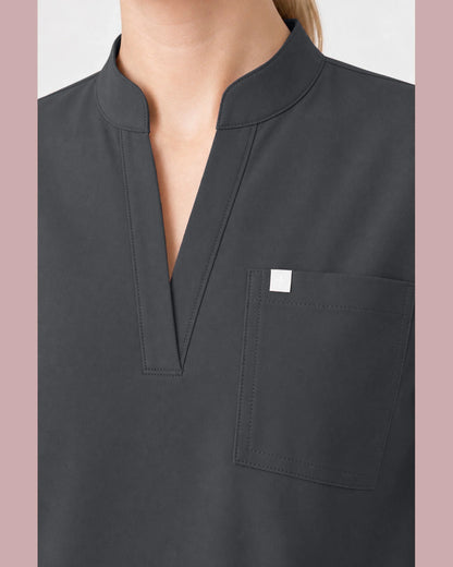 Heather Grey Eipnare Women's Henley Sleeveless Straight-Leg Scrub Set - Stretch Medical Scrubs for Women
