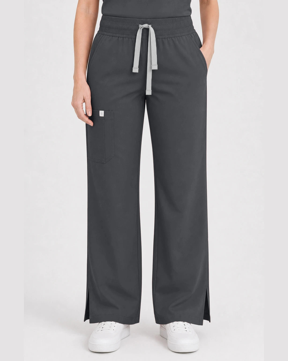 Heather Grey Eipnare Women's Henley Sleeveless Straight-Leg Scrub Set - Stretch Medical Scrubs for Women