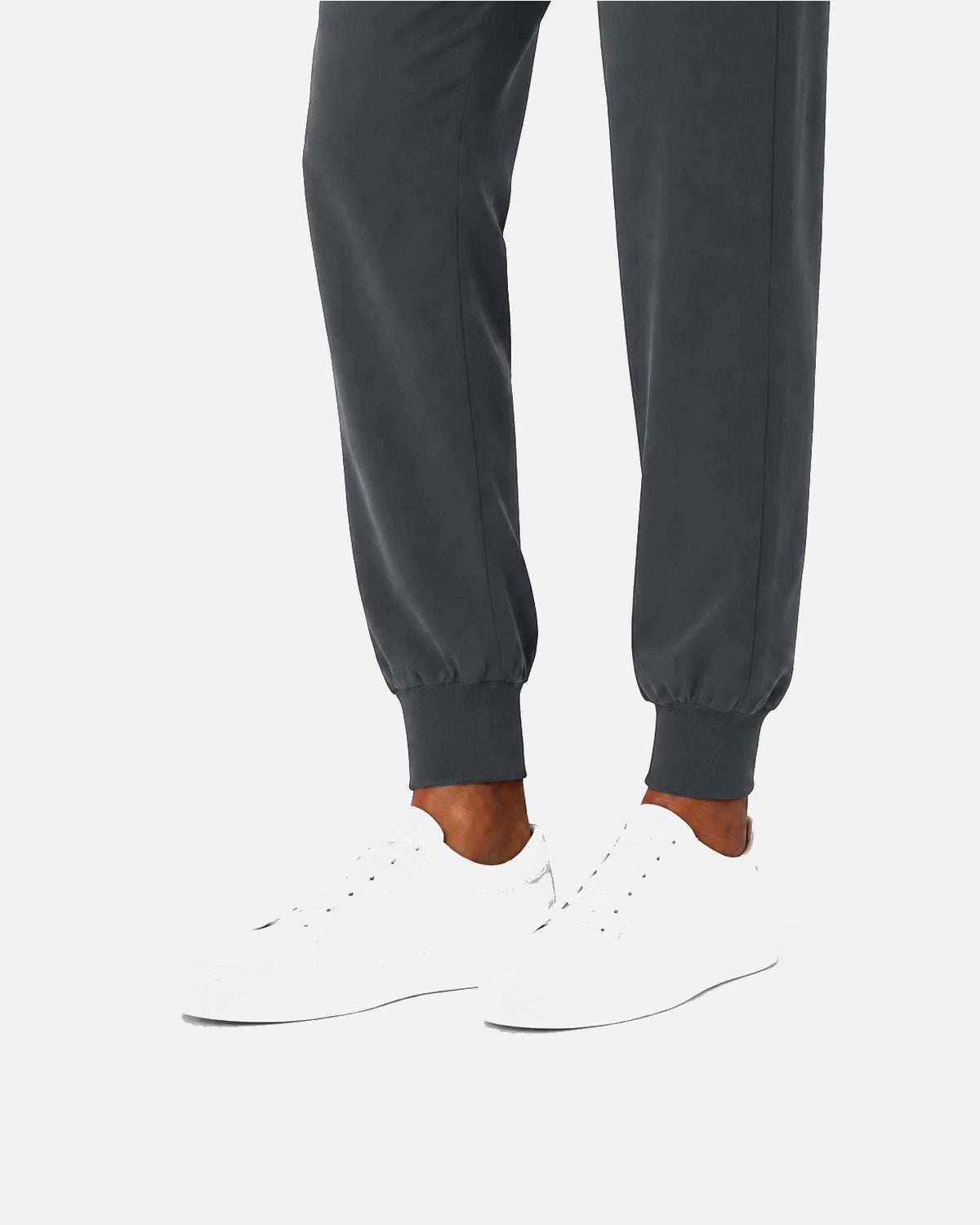 Heather Grey – Eipnare Women's Sleeveless Mandarin Collar Jogger Uniform Set – product image 07