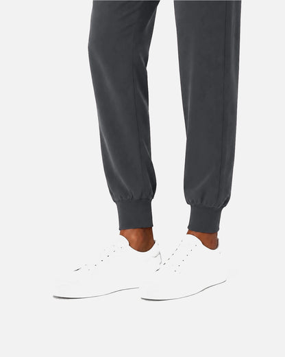 Heather Grey – Eipnare Women's Sleeveless Mandarin Collar Jogger Uniform Set – product image 07