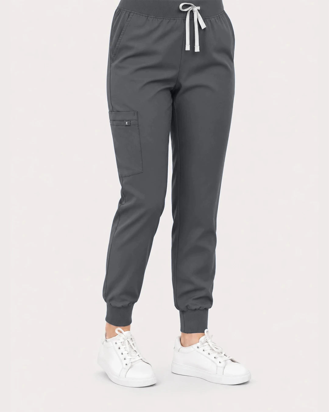 Heather Grey Eipnare Women's Classic V-Neck Jogger Scrub Set - Stretch Medical Scrubs for Women