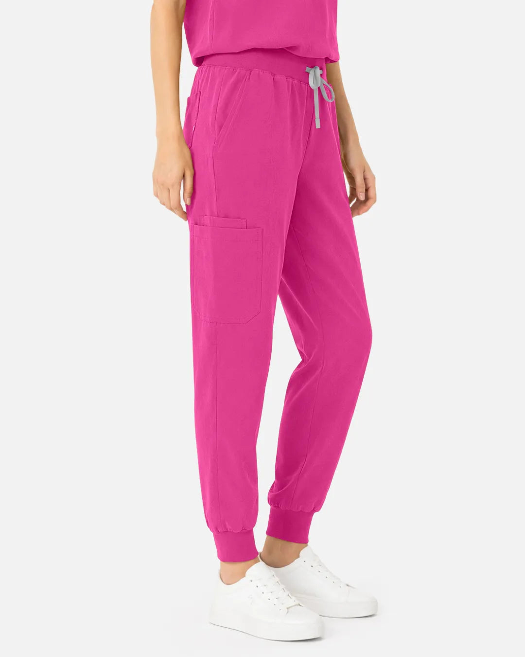 Hot pink Eipnare Women's Tapered Jogger Scrub Pants - Stretch Medical Scrubs for Women