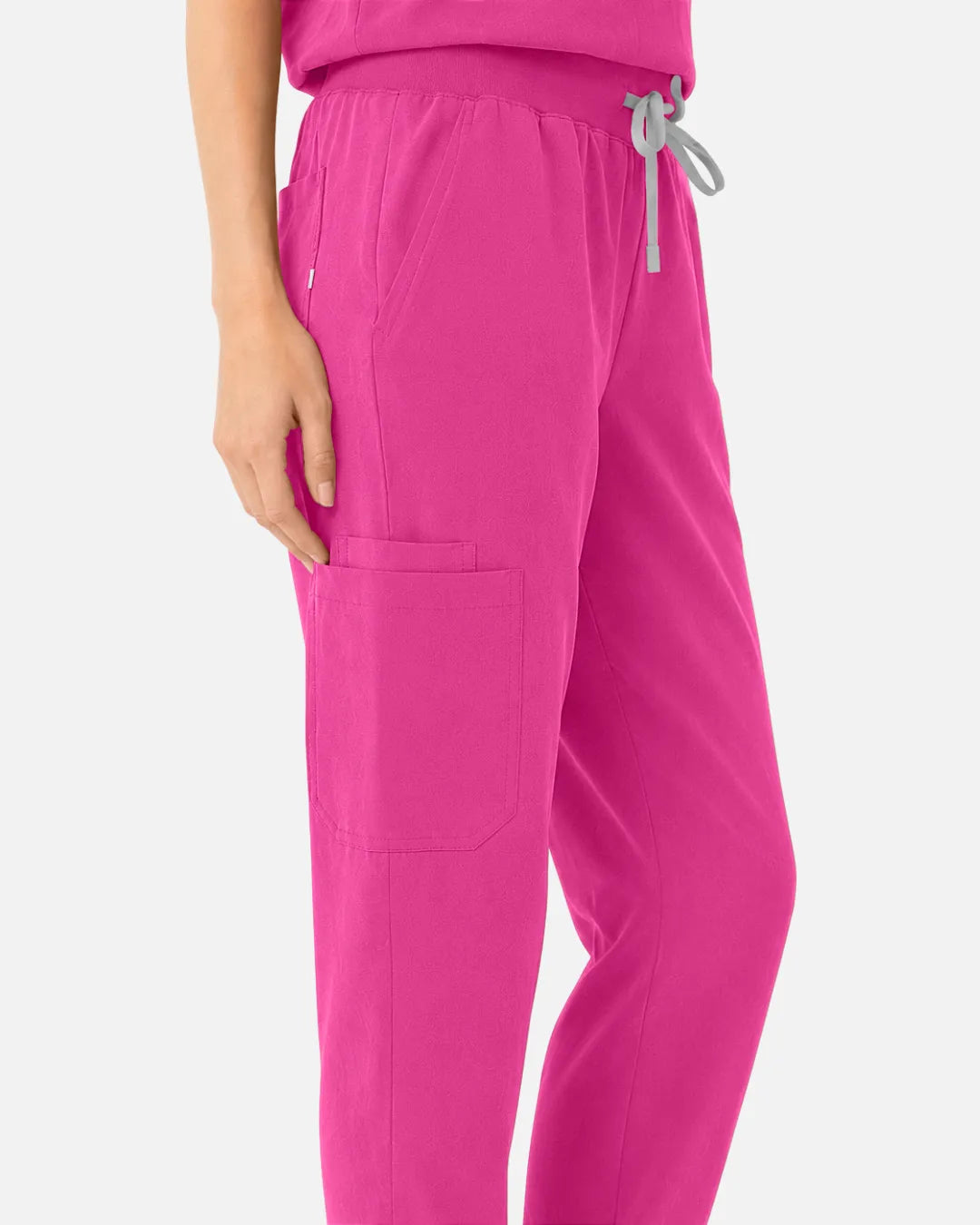 Hot pink Eipnare Women's Tapered Jogger Scrub Pants - Stretch Medical Scrubs for Women