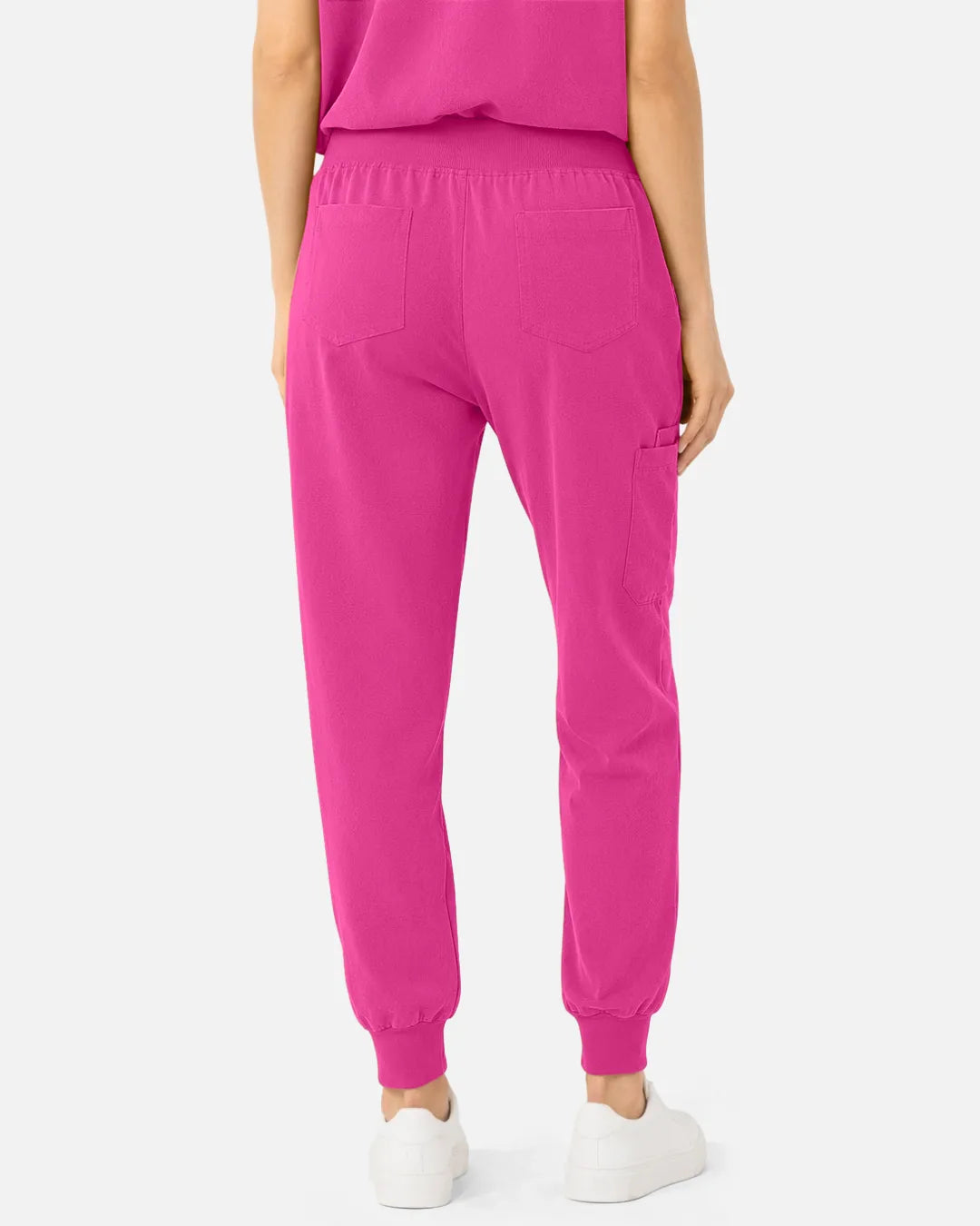 Hot pink Eipnare Women's Tapered Jogger Scrub Pants - Stretch Medical Scrubs for Women