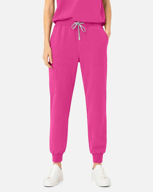 Hot pink Eipnare Women's Tapered Jogger Scrub Pants - Stretch Medical Scrubs for Women