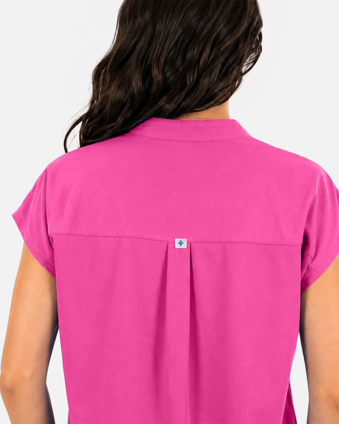 Hot pink Eipnare Women's Sleeveless Mandarin Collar Scrub Top - Stretch Medical Scrubs for Women