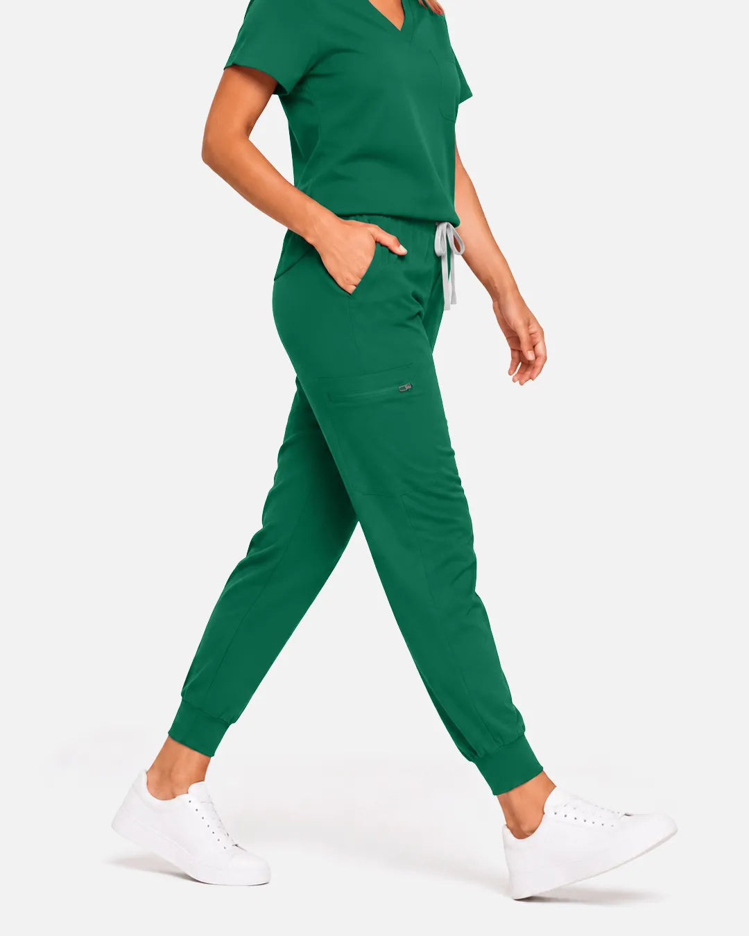 Hunter green Eipnare Women's Classic Jogger Scrub Pants - Stretch Medical Scrubs for Women