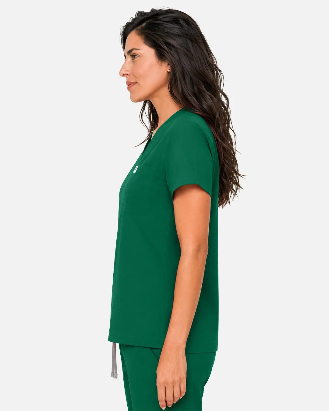 Hunter green Eipnare Women's Classic V-Neck Scrub Top - Stretch Medical Scrubs for Women