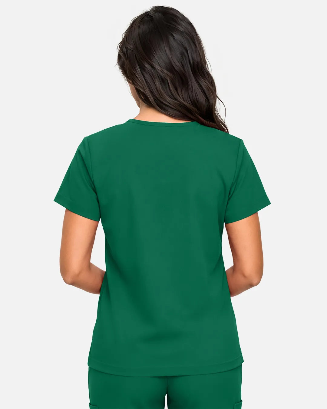 Hunter green Eipnare Women's Classic V-Neck Scrub Top - Stretch Medical Scrubs for Women