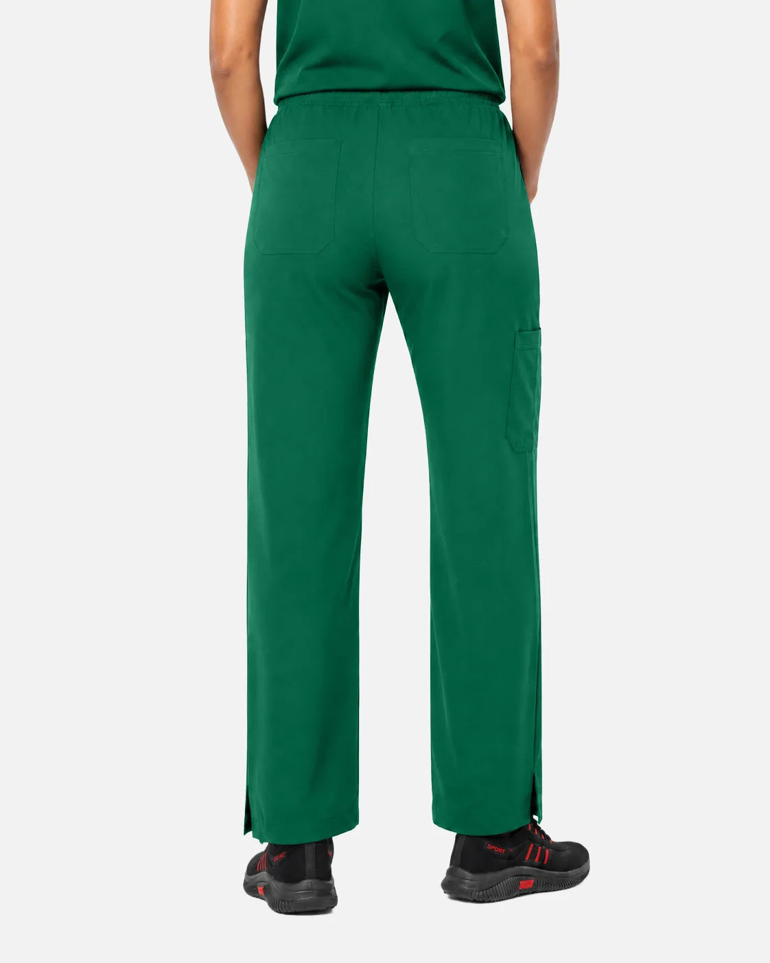 Hunter green Eipnare Women's Woven Straight-Leg Scrub Pants - Stretch Medical Scrubs for Women
