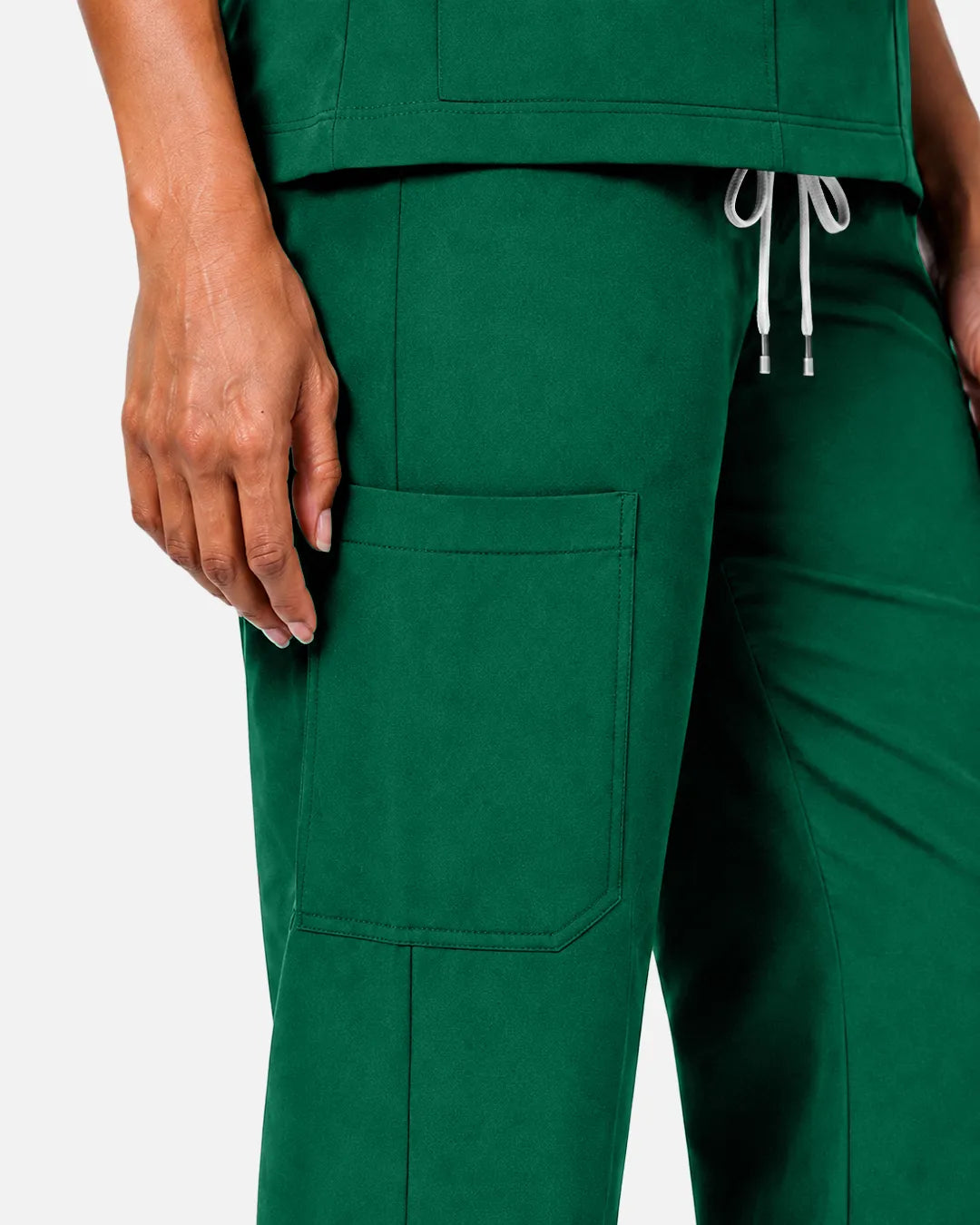 Hunter green Eipnare Women's Woven Straight-Leg Scrub Pants - Stretch Medical Scrubs for Women