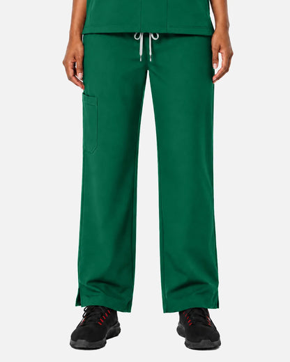 Hunter green Eipnare Women's Woven Straight-Leg Scrub Pants - Stretch Medical Scrubs for Women