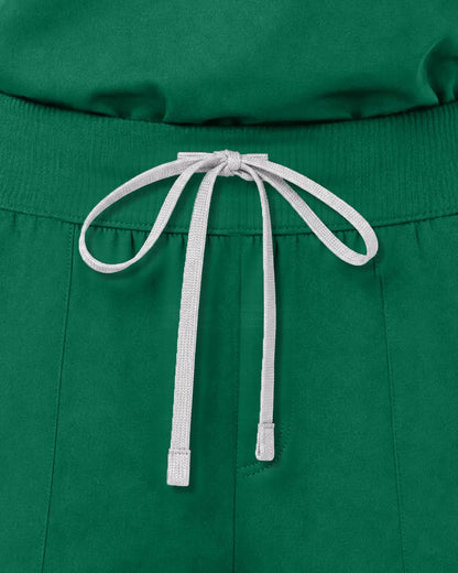Hunter green Eipnare Women's Woven Straight-Leg Scrub Pants - Stretch Medical Scrubs for Women