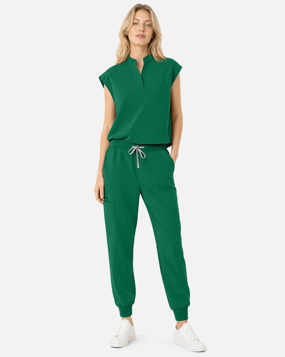Hunter green Eipnare Women's Tapered Jogger Scrub Pants - Stretch Medical Scrubs for Women