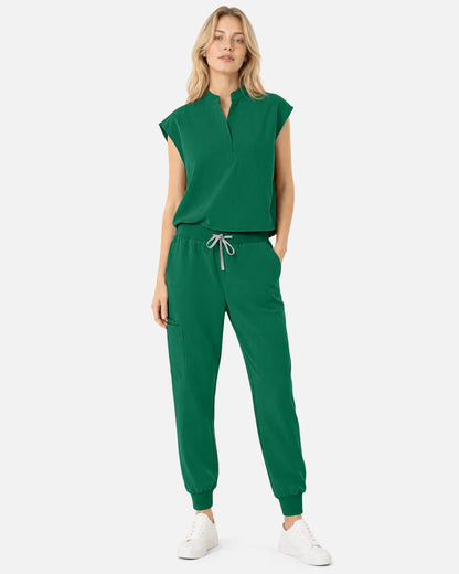Hunter green Eipnare Women's Tapered Jogger Scrub Pants - Stretch Medical Scrubs for Women
