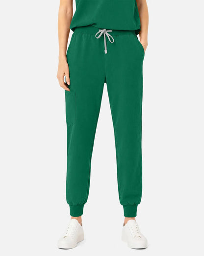 Hunter green Eipnare Women's Tapered Jogger Scrub Pants - Stretch Medical Scrubs for Women