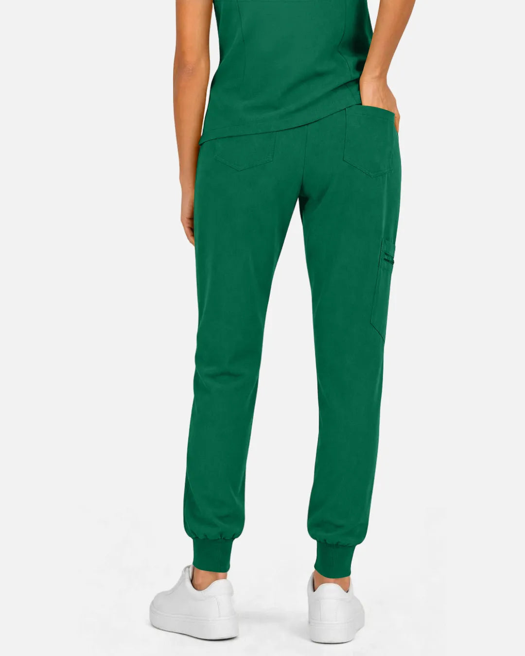 Hunter green Eipnare Women's Multi-Pocket Jogger Scrub Pants - Stretch Medical Scrubs for Women