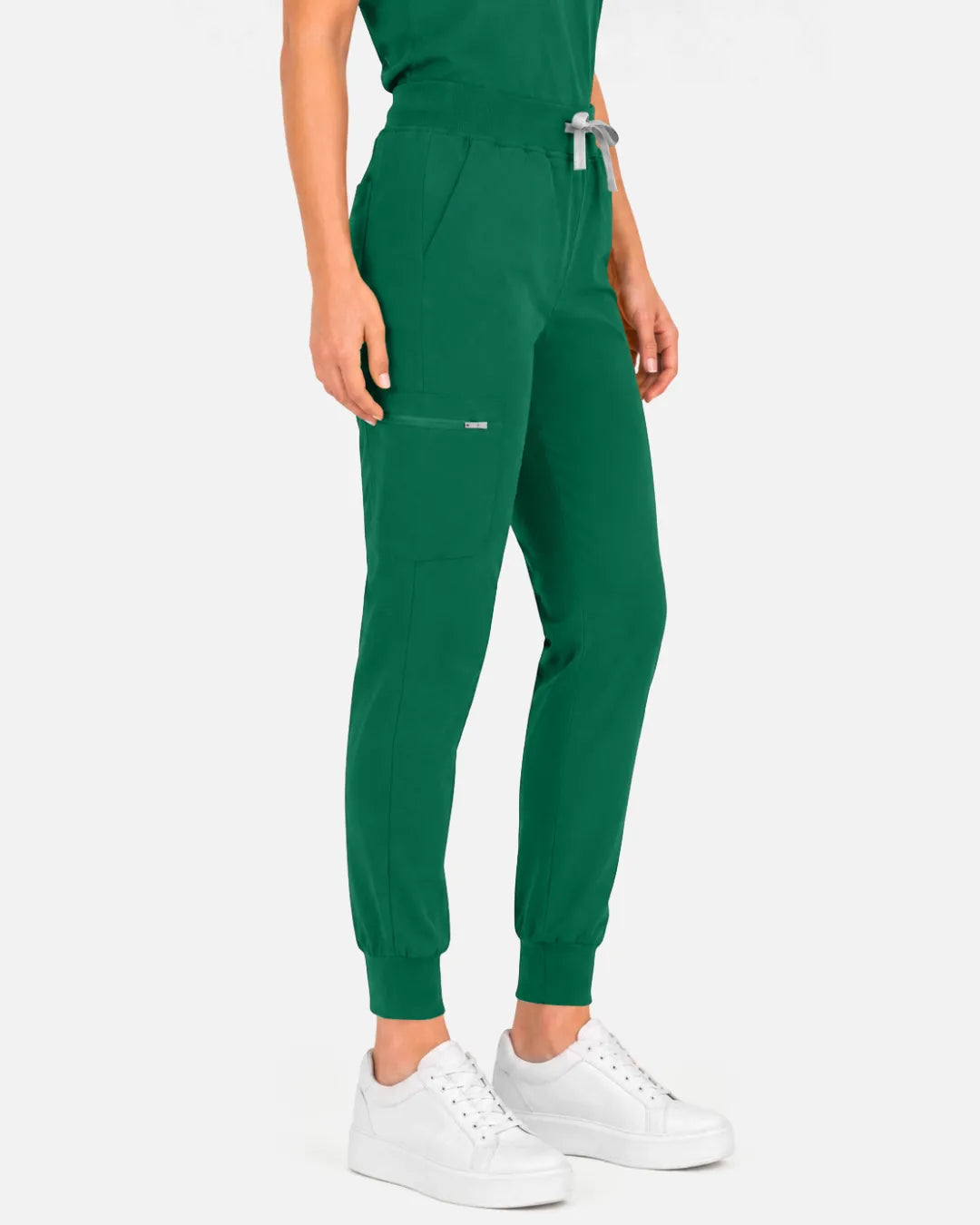 Hunter green Eipnare Women's Multi-Pocket Jogger Scrub Pants - Stretch Medical Scrubs for Women
