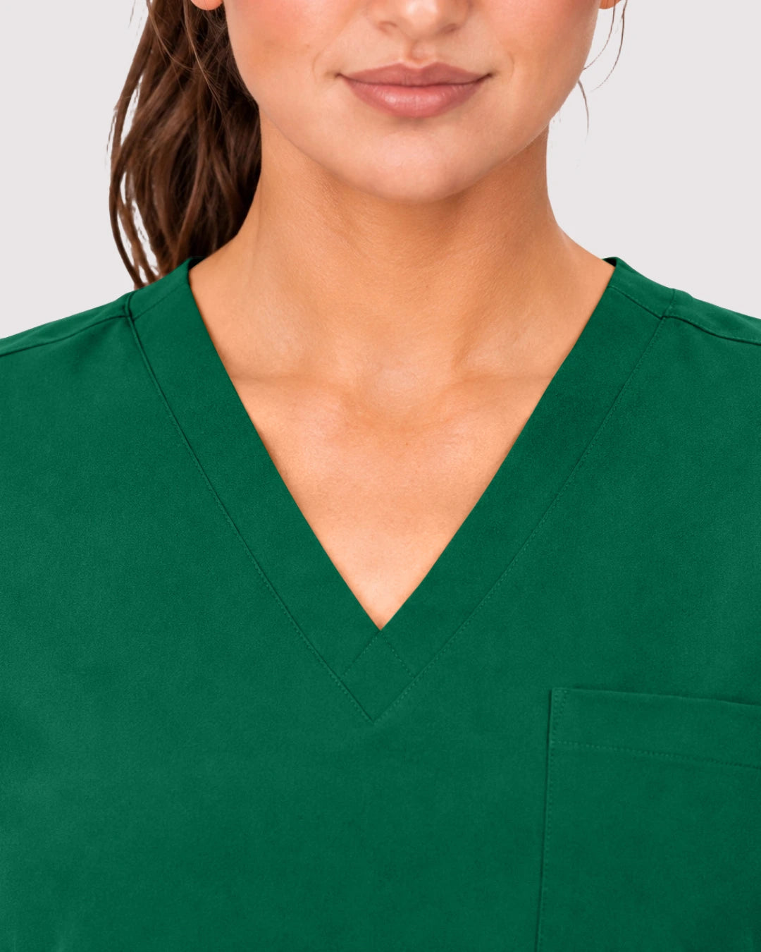 Hunter Green Eipnare Women's 3-Pocket V-Neck Jogger Scrub Set - Stretch Medical Scrubs for Women