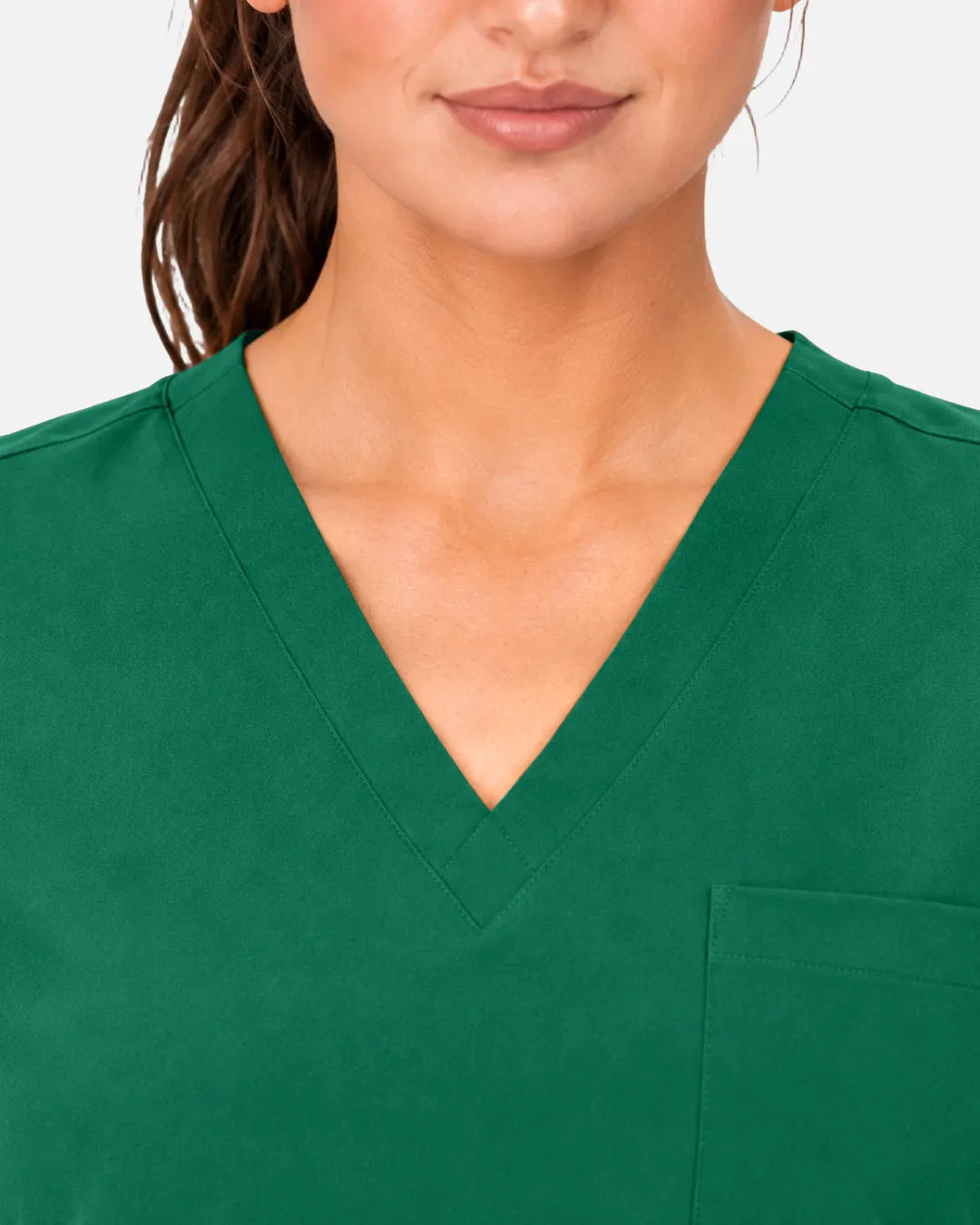 Hunter green Eipnare Women's 3-Pocket V-Neck Scrub Top - Stretch Medical Scrubs for Women