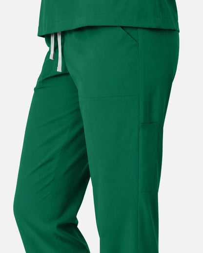 Hunter green Eipnare Women's Slim Fit Tapered Cargo Scrub Pants - Stretch Medical Scrubs for Women