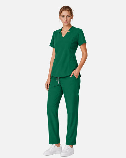 Hunter green Eipnare Women's Slim Fit Tapered Cargo Scrub Pants - Stretch Medical Scrubs for Women