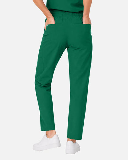 Hunter green Eipnare Women's Slim Fit Tapered Cargo Scrub Pants - Stretch Medical Scrubs for Women