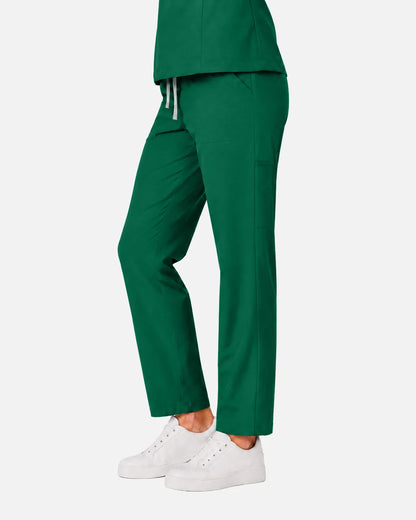 Hunter green Eipnare Women's Slim Fit Tapered Cargo Scrub Pants - Stretch Medical Scrubs for Women