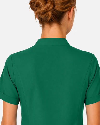 Hunter green Eipnare Women's Split V-Neck Scrub Top - Stretch Medical Scrubs for Women