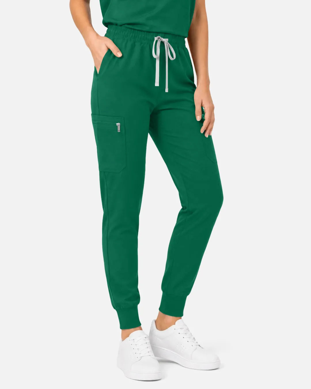 Hunter green Eipnare Women's Cargo Jogger Scrub Pants - Stretch Medical Scrubs for Women