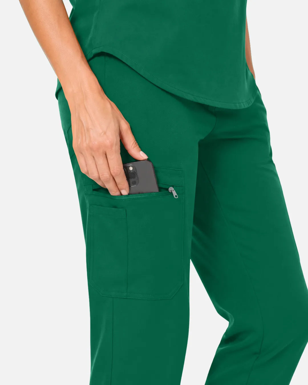 Hunter green Eipnare Women's Cargo Jogger Scrub Pants - Stretch Medical Scrubs for Women
