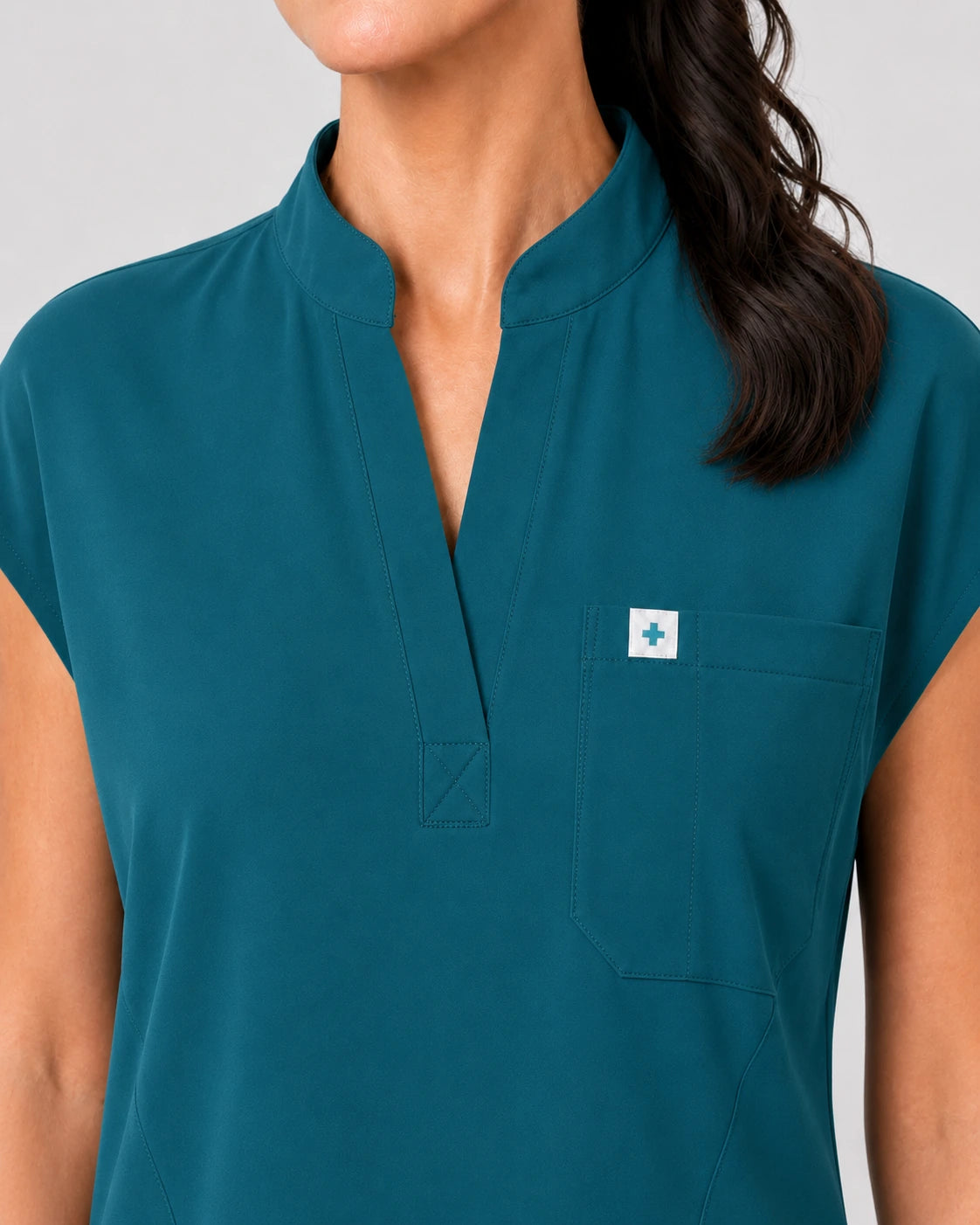 Hunter Green Eipnare Women's 8-Pocket V-Neck Jogger Scrub Set - Stretch Medical Scrubs for Women
