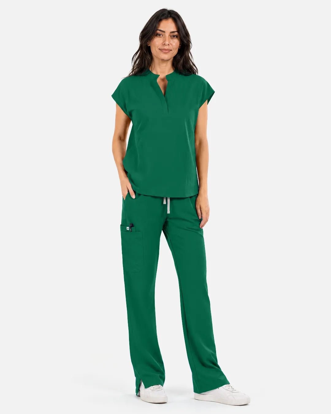 Hunter green Eipnare Women's Straight-Leg Cargo Scrub Pants - Stretch Medical Scrubs for Women