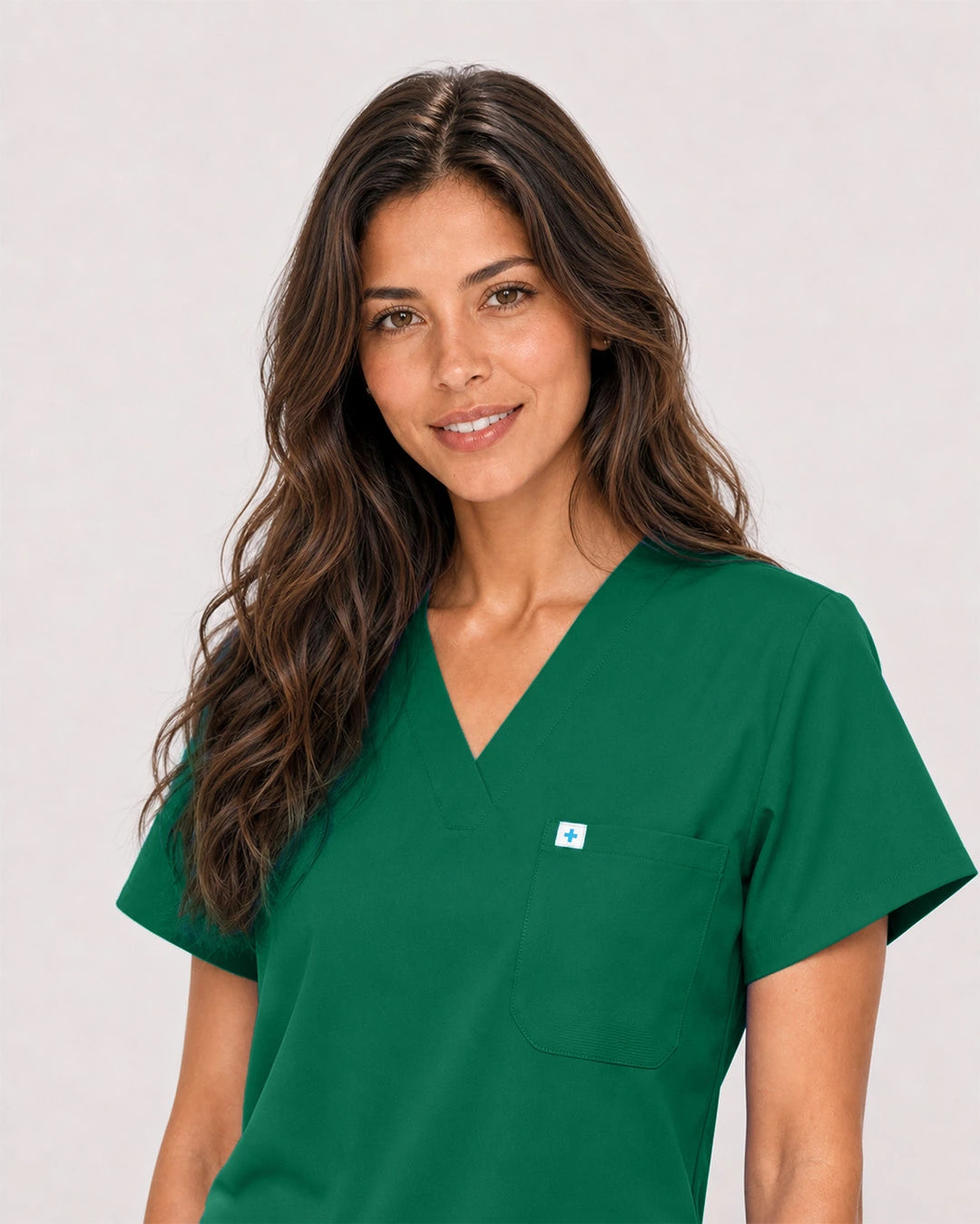 Hunter Green Eipnare Women's Classic V-Neck Jogger Scrub Set - Stretch Medical Scrubs for Women