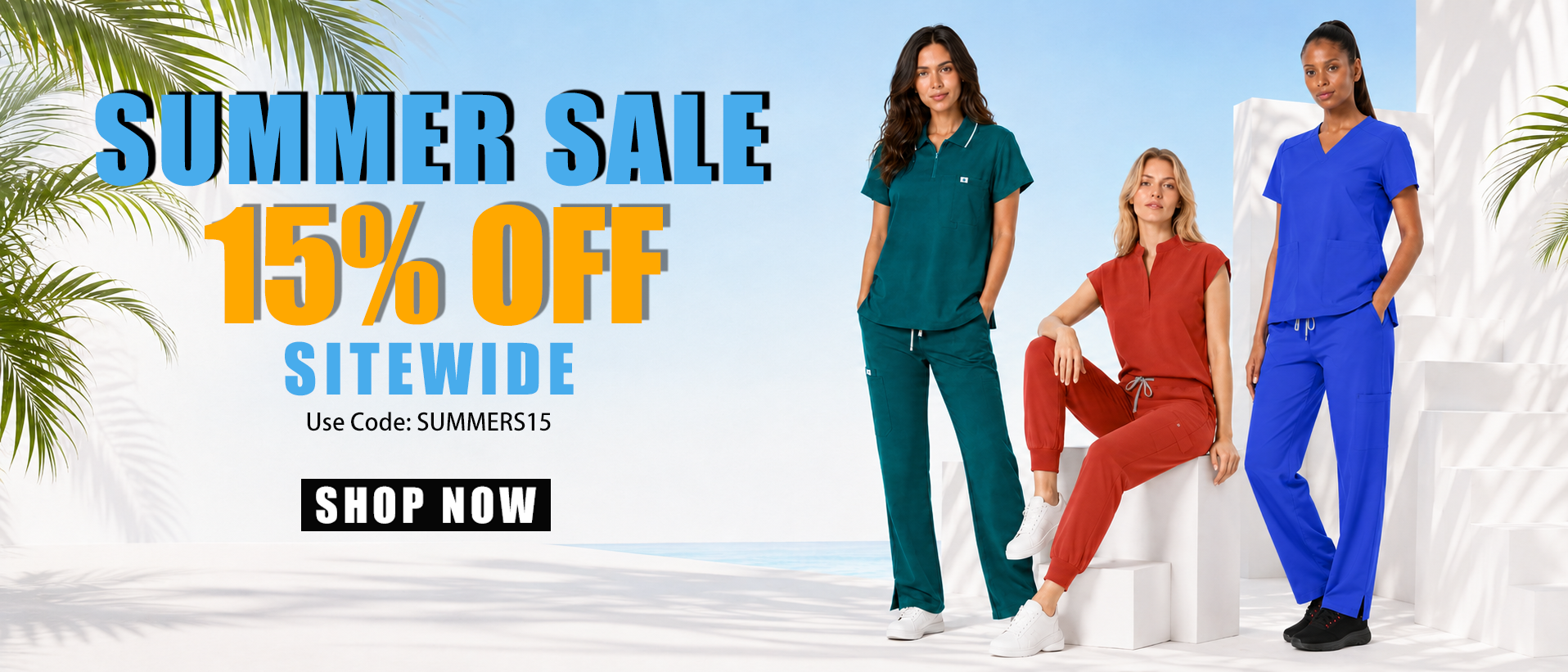 Eipnare women's scrubs homepage hero banner